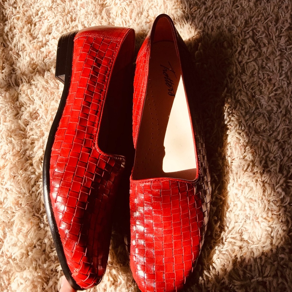 Trotters red flat loafers